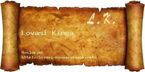Lovasi Kinga névjegykártya